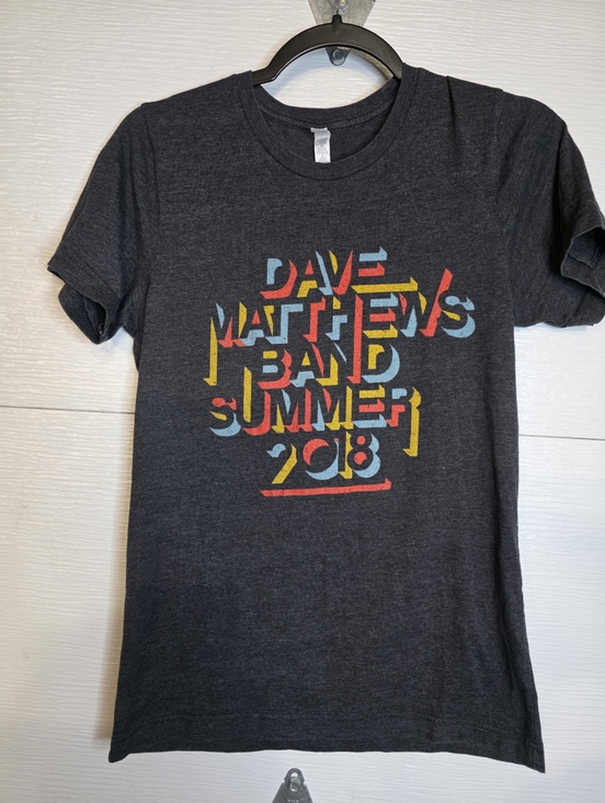Bella Canvas Tops - Charcoal Tee with Red, Yellow & Blue Graphic - Dave Matthews Band Summer 2018